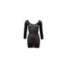 Robe en résille noire transparente, manches longues 